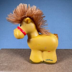 Fisher Price Little People Farm Yellow Horse with‎ Mane Figure 2005 Mattel